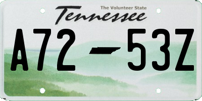 TN license plate A7253Z