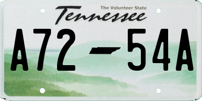 TN license plate A7254A
