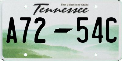 TN license plate A7254C