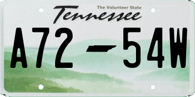 TN license plate A7254W