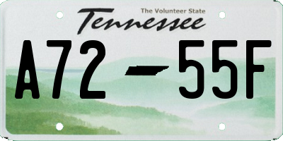 TN license plate A7255F