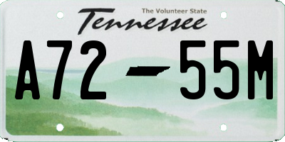 TN license plate A7255M