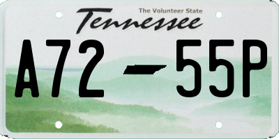 TN license plate A7255P