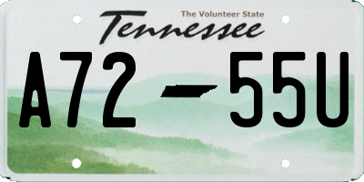 TN license plate A7255U