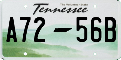 TN license plate A7256B