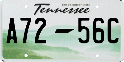 TN license plate A7256C