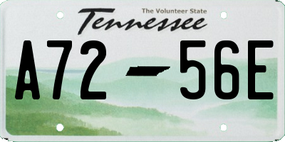 TN license plate A7256E