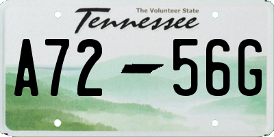 TN license plate A7256G