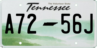 TN license plate A7256J
