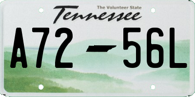 TN license plate A7256L