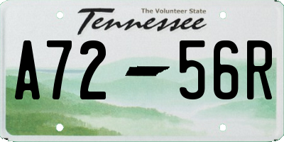 TN license plate A7256R