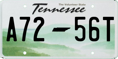 TN license plate A7256T