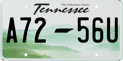 TN license plate A7256U