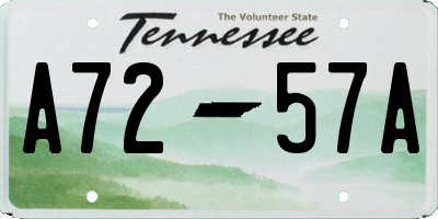 TN license plate A7257A
