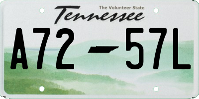 TN license plate A7257L