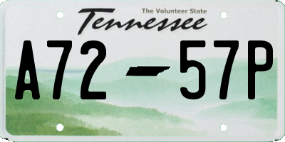 TN license plate A7257P