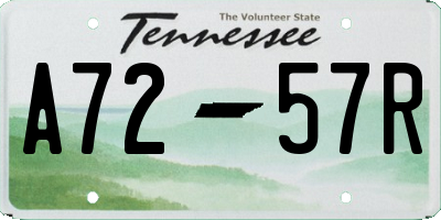 TN license plate A7257R
