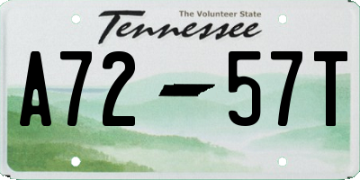 TN license plate A7257T