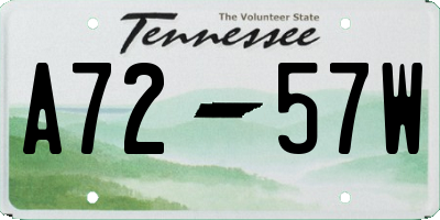 TN license plate A7257W