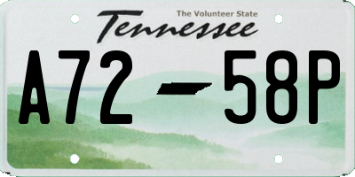 TN license plate A7258P
