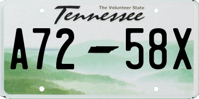 TN license plate A7258X