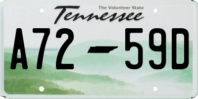 TN license plate A7259D