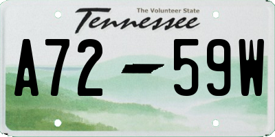 TN license plate A7259W