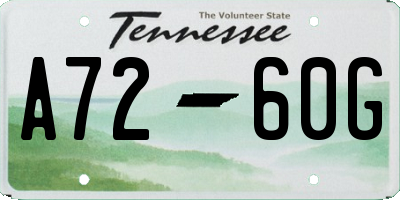 TN license plate A7260G