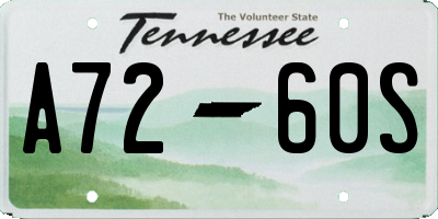 TN license plate A7260S