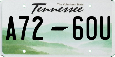 TN license plate A7260U