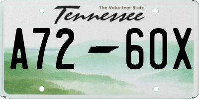 TN license plate A7260X