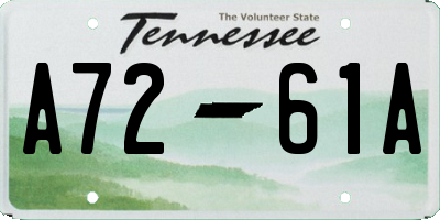TN license plate A7261A