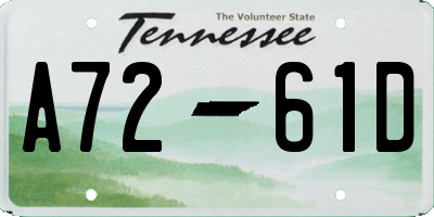 TN license plate A7261D