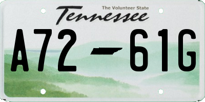 TN license plate A7261G