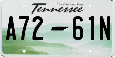 TN license plate A7261N