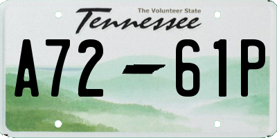 TN license plate A7261P
