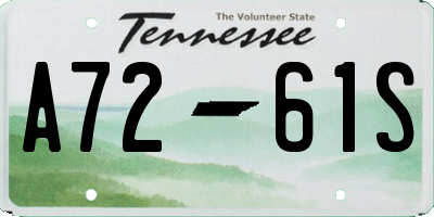 TN license plate A7261S