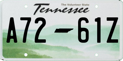 TN license plate A7261Z