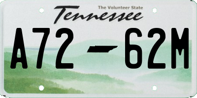 TN license plate A7262M