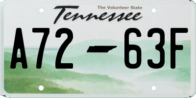 TN license plate A7263F