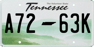 TN license plate A7263K