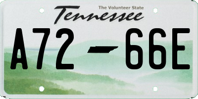 TN license plate A7266E