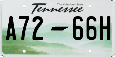 TN license plate A7266H