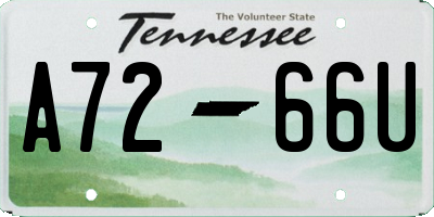 TN license plate A7266U