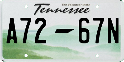 TN license plate A7267N
