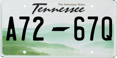 TN license plate A7267Q