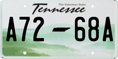TN license plate A7268A