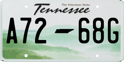 TN license plate A7268G