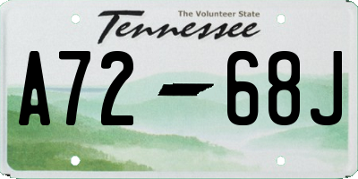TN license plate A7268J