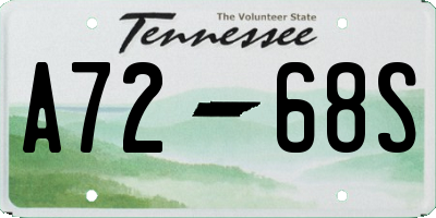 TN license plate A7268S